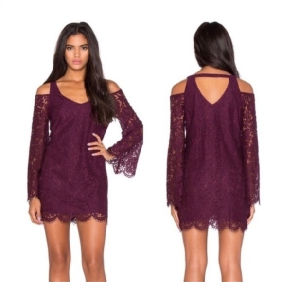 Chaser lace cold shoulder long sleeve mini dress - Picture 2 of 7